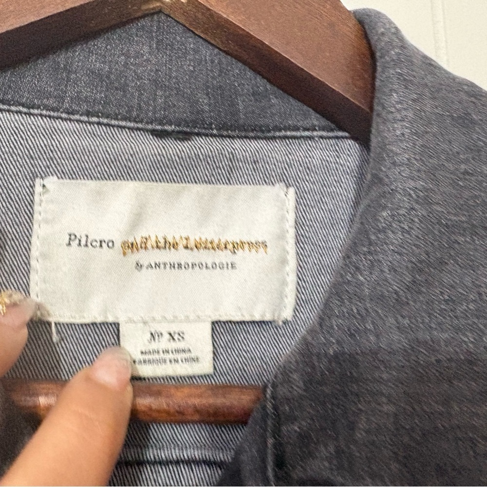 Pilcro & The Letterpress Cora Denim Jacket XS Black Classic Boyfriend Fit - Picture 4 of 12